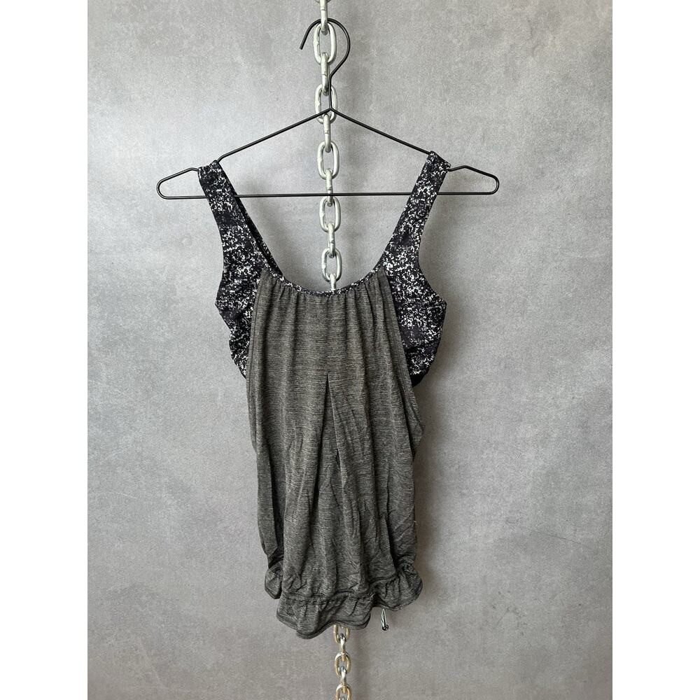 Lululemon Womens Size Fits 6/S Gray & Multicolored Tank Top Built-in Sports Bra‎